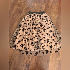Sheer floral circle skirt | XL